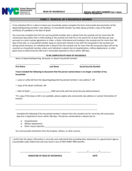 Form 7 &quot;Removal of Household Member&quot; - New York City