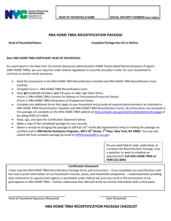 Document preview: Home Tbra Recertification Form - New York City