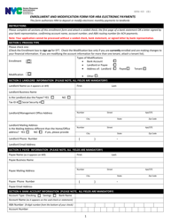 Form HPA-60 Enrollment and Modification Form for HRA Electronic Payments - New York City