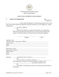&quot;Application for New Water Easement&quot; - New Mexico