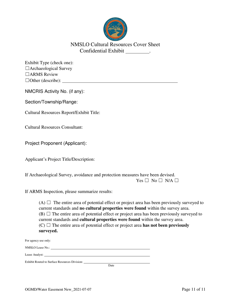 Application for New Water Easement - New Mexico, Page 11