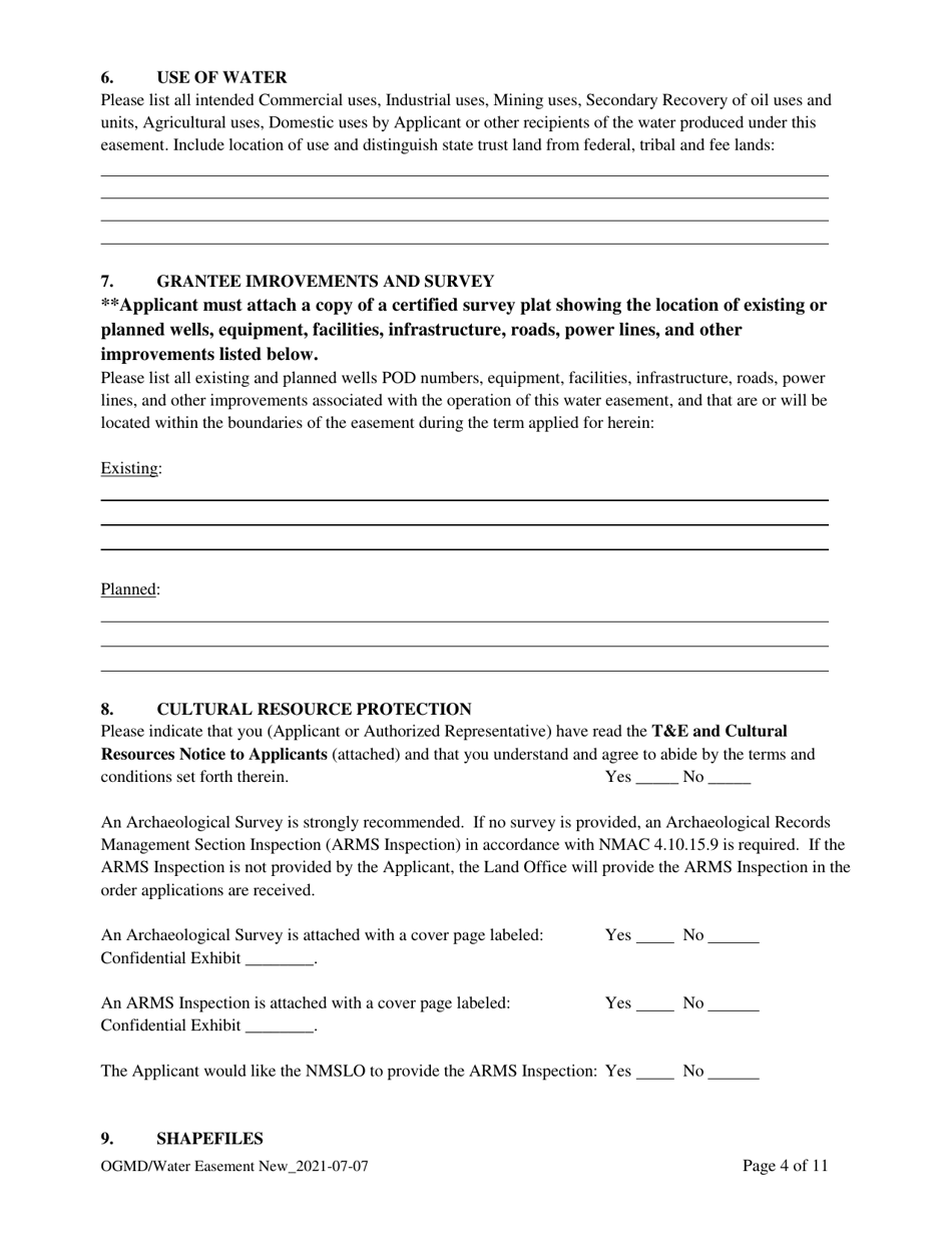 Application for New Water Easement - New Mexico, Page 4