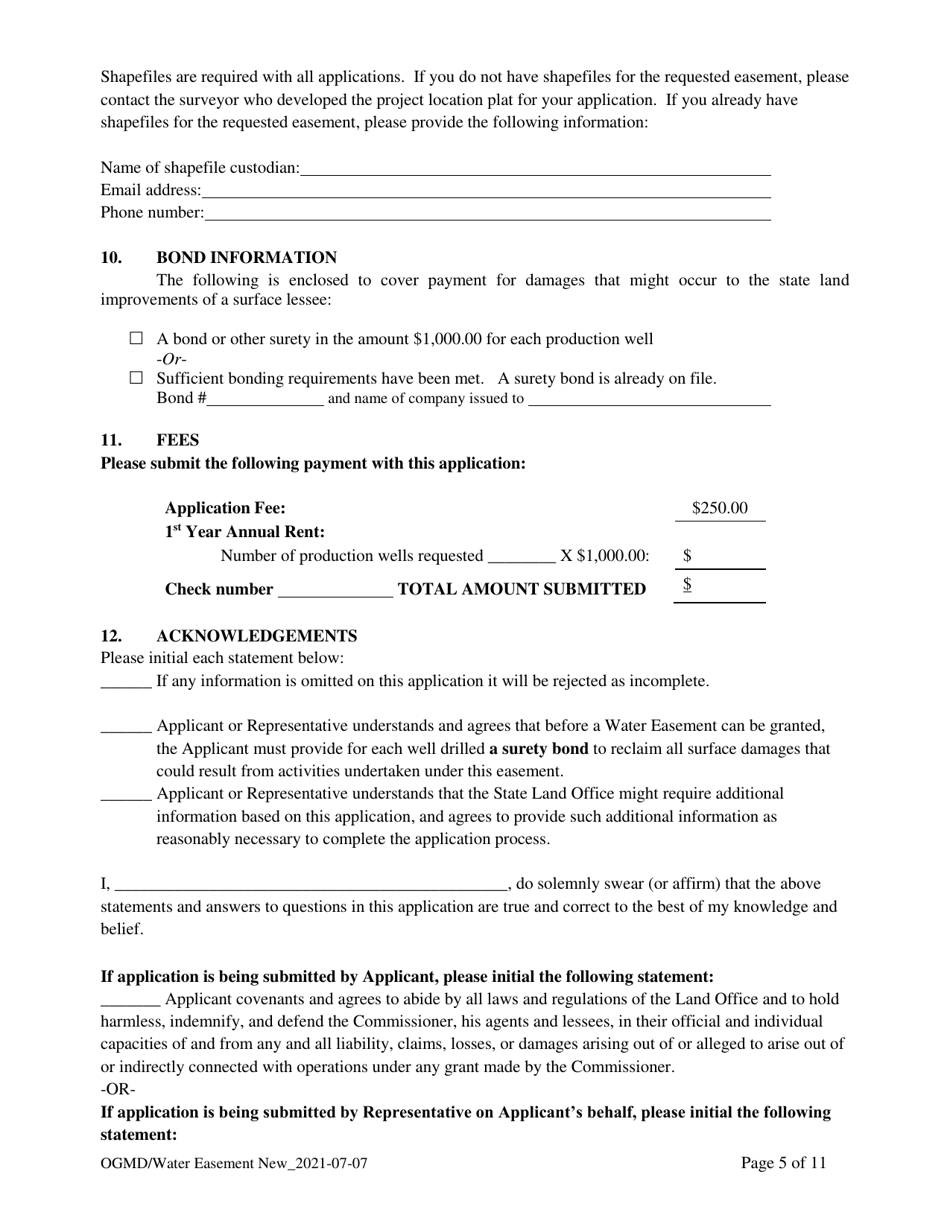 Application for New Water Easement - New Mexico, Page 5