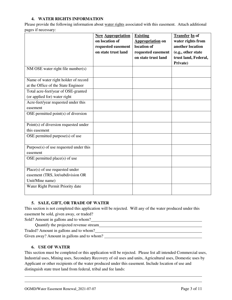 Application for Renewal of Water Easement - New Mexico, Page 3