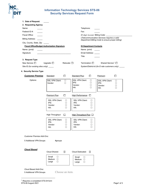 Form STS-06  Printable Pdf