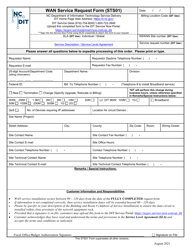 Document preview: Form STS01 Wan Service Request Form - North Carolina