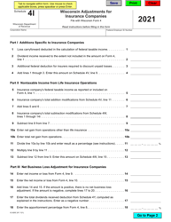 Form IC-020C Schedule 4I Wisconsin Adjustments for Insurance Companies - Wisconsin