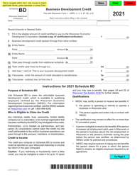 Form IC-077 Schedule BD Business Development Credit - Wisconsin