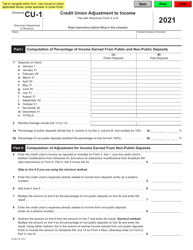 Document preview: Form IC-080 Schedule CU-1 Credit Union Adjustment to Income - Wisconsin