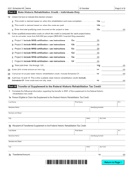 Form IC-034 Schedule HR Wisconsin Historic Rehabilitation Credits - Wisconsin, Page 2