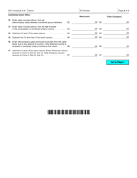 Form IC-043 Schedule A-01 Wisconsin Single Sales Factor Apportionment Data for Nonspecialized Industries - Wisconsin, Page 2