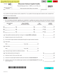 Form IC-039 Schedule VC Wisconsin Venture Capital Credits - Wisconsin