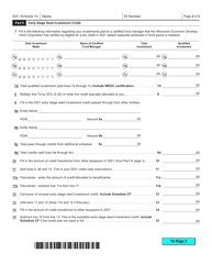 Form IC-039 Schedule VC Wisconsin Venture Capital Credits - Wisconsin, Page 2