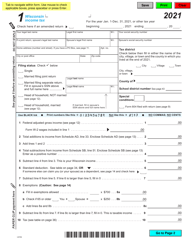 Form 1 (I-010I) &quot;Wisconsin Income Tax&quot; - Wisconsin, 2021