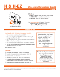Document preview: Instructions for Form I-015, I-016 Schedule H, H-EZ - Wisconsin