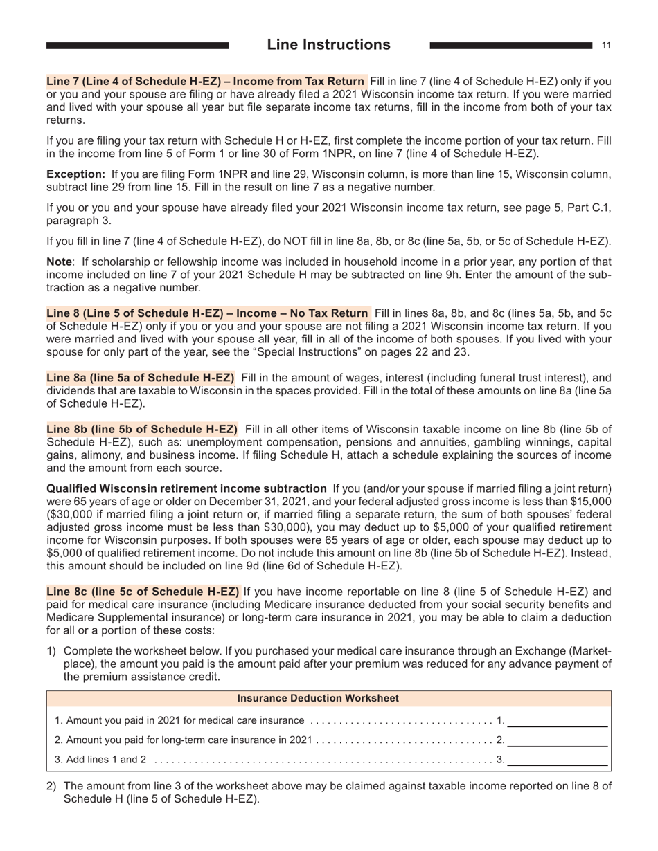 Download Instructions for Form I015, I016 Schedule H, HEZ PDF, 2021
