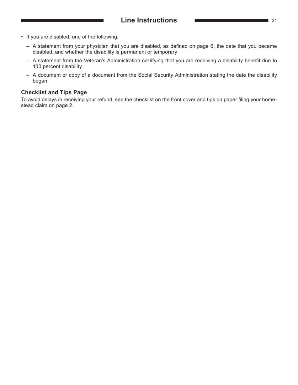 Instructions for Form I-015, I-016 Schedule H, H-EZ - Wisconsin, Page 21