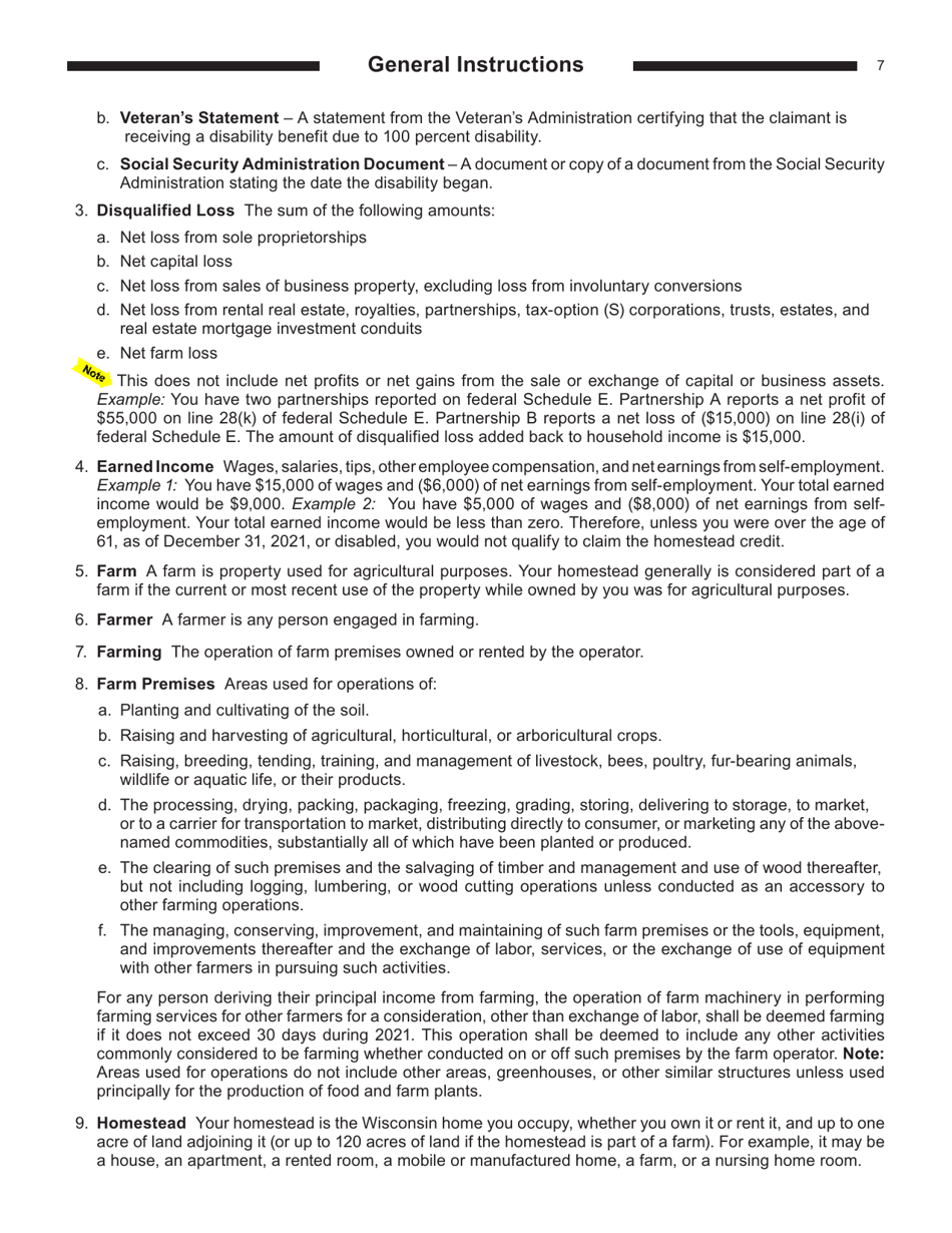 Instructions for Form I-015, I-016 Schedule H, H-EZ - Wisconsin, Page 7