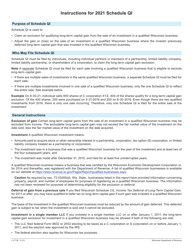 Instructions for Form I-077 Schedule QI Sale of Investment in a Qualified Wisconsin Business - Wisconsin