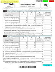 Document preview: Form I-027 Schedule 2WD Capital Gains and Losses - Wisconsin