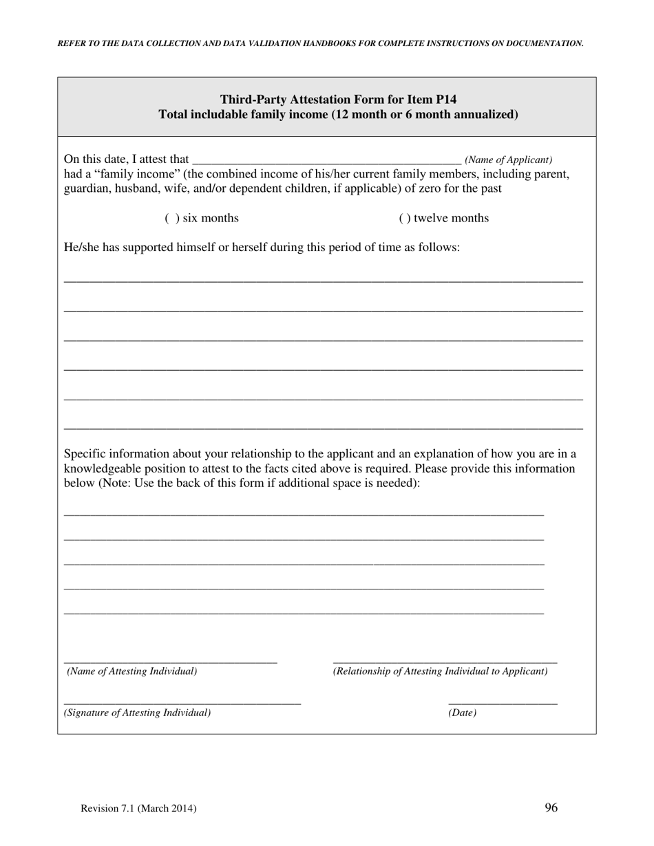 Third-Party Attestation Form for Item P14 - North Carolina, Page 1