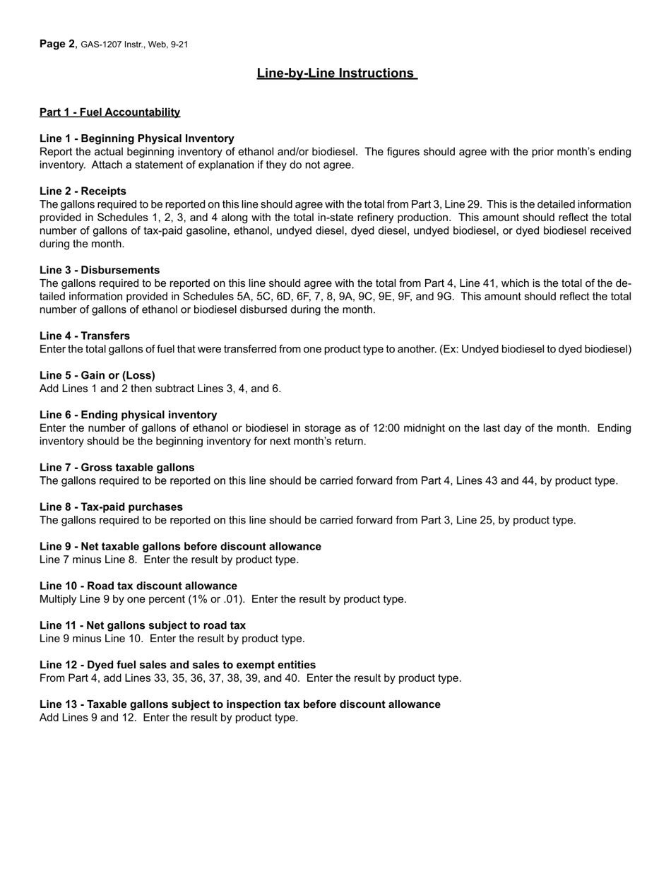 Instructions for Form GAS-1207 Refiner Return - North Carolina, Page 2