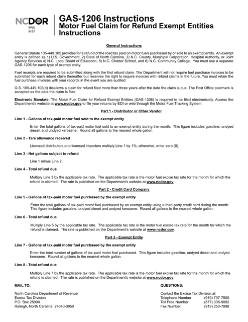 Form GAS-1206  Printable Pdf