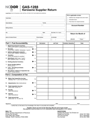 Form GAS-1288 Kerosene Supplier Return - North Carolina, Page 2