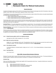 Instructions for Form GAS-1210 Kerosene Claim for Refund - North Carolina