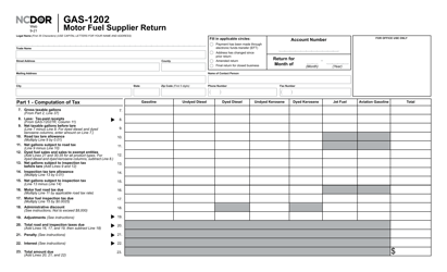 Form GAS-1202 Motor Fuel Supplier Return (For October 2018 and After) - North Carolina, Page 2