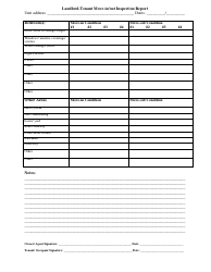 Landlord-Tenant Move-In/Out Inspection Report Form, Page 2