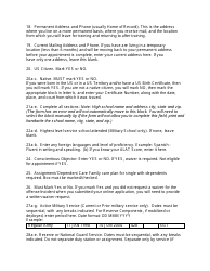 Instructions for DA Form 61 Application for Appointment, Page 2