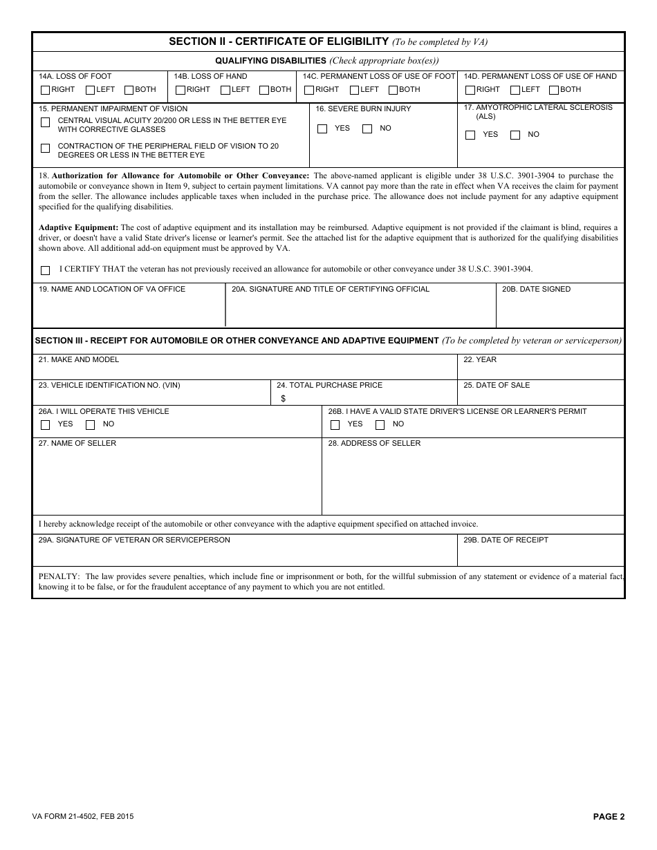 VA Form 21-4502 - Fill Out, Sign Online and Download Fillable PDF ...