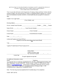 Document preview: Form HSMV72871 Student Compliance With Enrollment Requirements for a Home Education Program - Florida