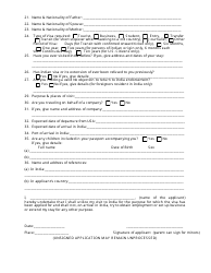 &quot;Indian Visa Application Form - Consulate General of India&quot; - New York City, Page 2