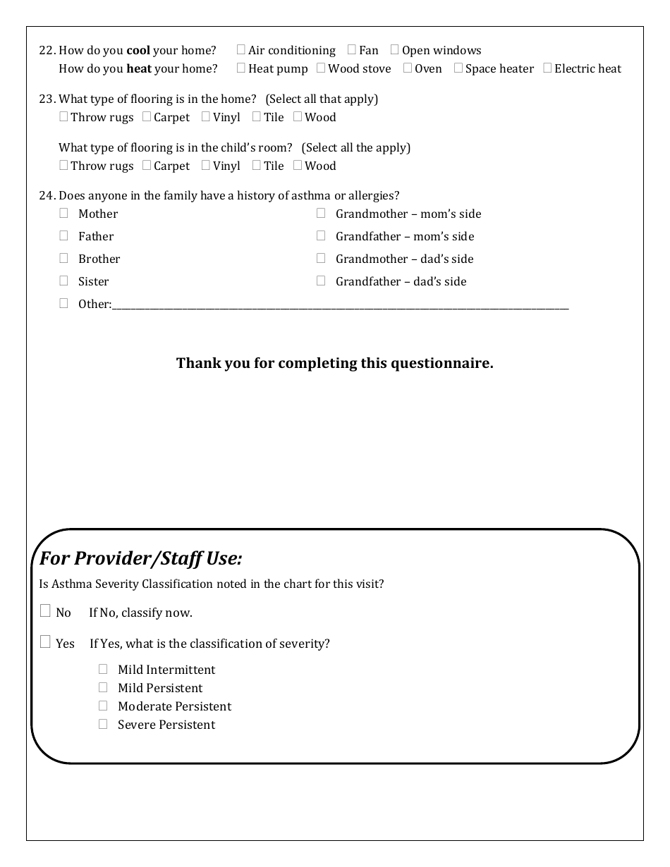 Asthma Assessment Form - Wilmington Health, Page 4