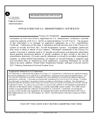 Document preview: FAA Form 8130-6 Application for US Airworthiness Certificate