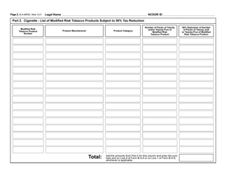 Form B-A-MR50 Schedule of Modified Risk Tobacco Products - 50% Risk Modification Order - North Carolina, Page 3