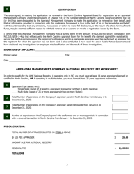 &quot;Renewal Application for Appraisal Management Company Registration &amp; National Registry&quot; - North Carolina, Page 3