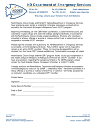 Document preview: Background Check Consent Form - North Dakota