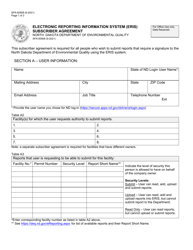Form SFN60908 Electronic Reporting Information System (Eris) Subscriber Agreement - North Dakota