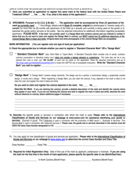 Application for Registration or Renewal of Trademark or Service Mark - North Carolina, Page 2