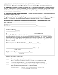Application for Registration or Renewal of Trademark or Service Mark - North Carolina, Page 3