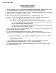 Form LR-EZ Lobbyist Zero Expense Report - Short Form - North Carolina, Page 2