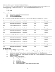 Form NCE Notice of Intrastate Claim of Exemption - North Carolina, Page 2