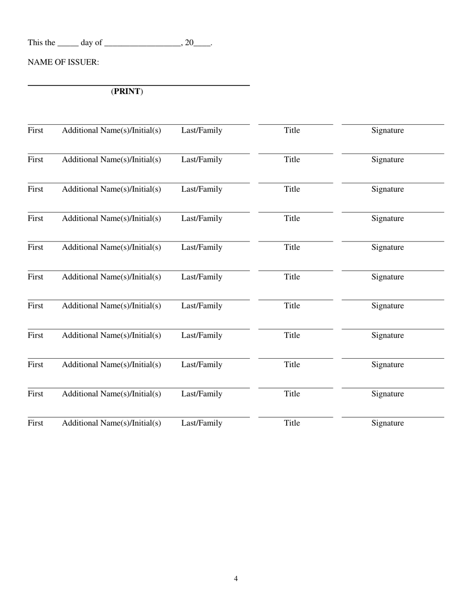 Form NCE Notice of Intrastate Claim of Exemption - North Carolina, Page 4