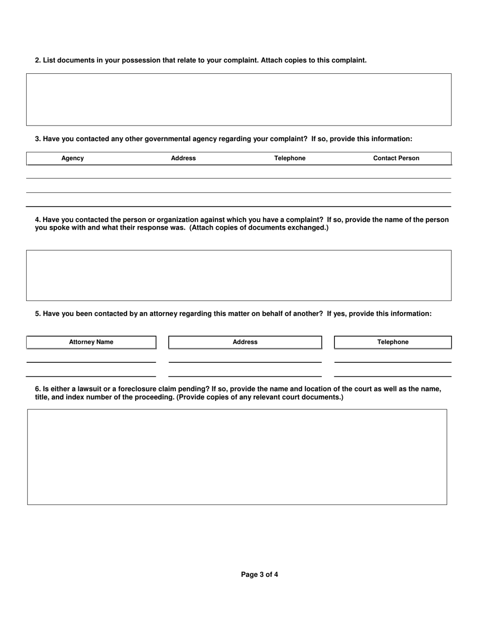 Deed Fraud / Notarization Complaint Form - North Carolina, Page 3