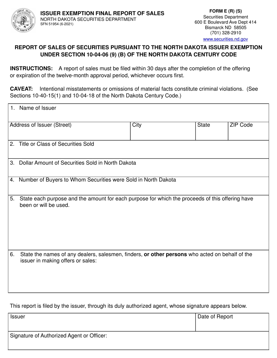 Form E (R) (S) (SFN51954) Fill Out, Sign Online and Download Fillable