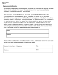 Form E (SFN51717) &quot;Limited Offeree Exemption Application&quot; - North Dakota, Page 4