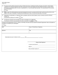 Form NP (SFN51969) Nonprofit Organization Claim of Exemption - North Dakota, Page 3